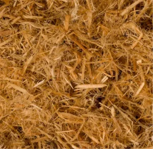 Lignofibre, fibra de madera dorada suelta como sustituto de turba