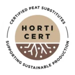 Sello de certificación HORTICERT para sustitutos de turba y producción sostenible