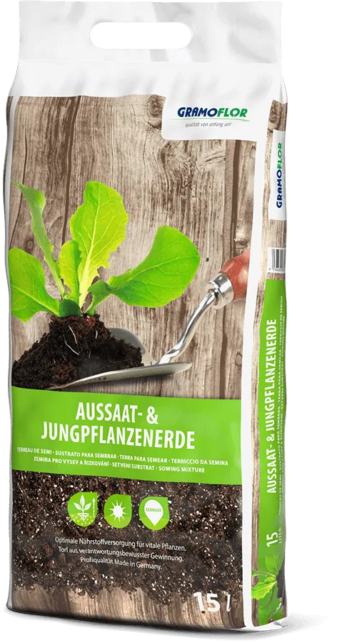 Saco de 15L de Aussaat- & Jungpflanzenerde de Grahoflor, sustrato para siembra, trasplante y propagación por esquejes