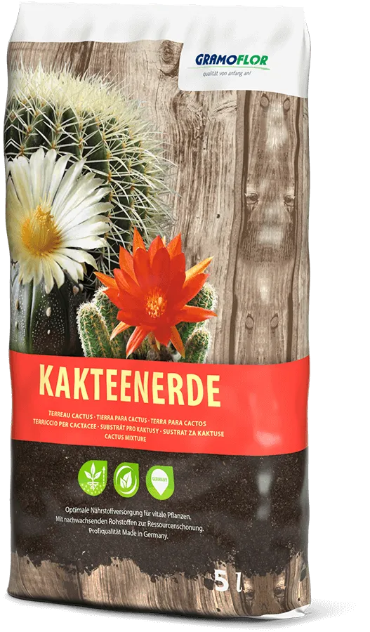 Saco de 5L de Kakteenerde de Grahoflor, sustrato para cactus y suculentas con arena de cuarzo y arcilla