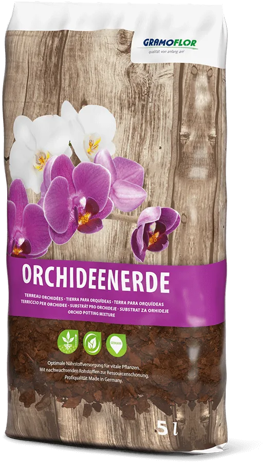 Saco de 5L de Orchideenerde de Grahoflor, sustrato 100% libre de turba para todo tipo de orquídeas