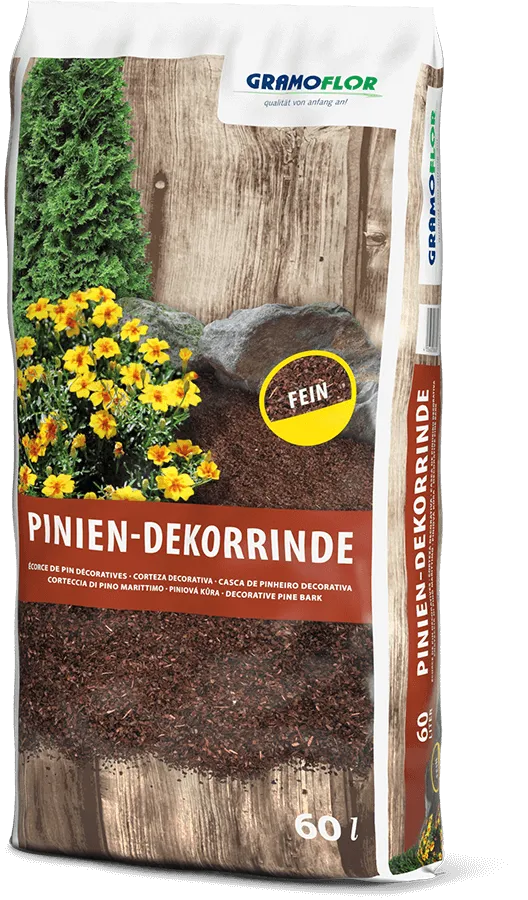 Saco de 60L de Pinien-Dekorrinde Fein de Grahoflor, corteza de pino decorativa fina para jardín y cobertura del suelo