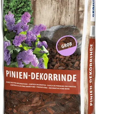 Saco de 60L de Pinien-Dekorrinde Grob de Grahoflor, corteza de pino decorativa de granulometría gruesa para jardín