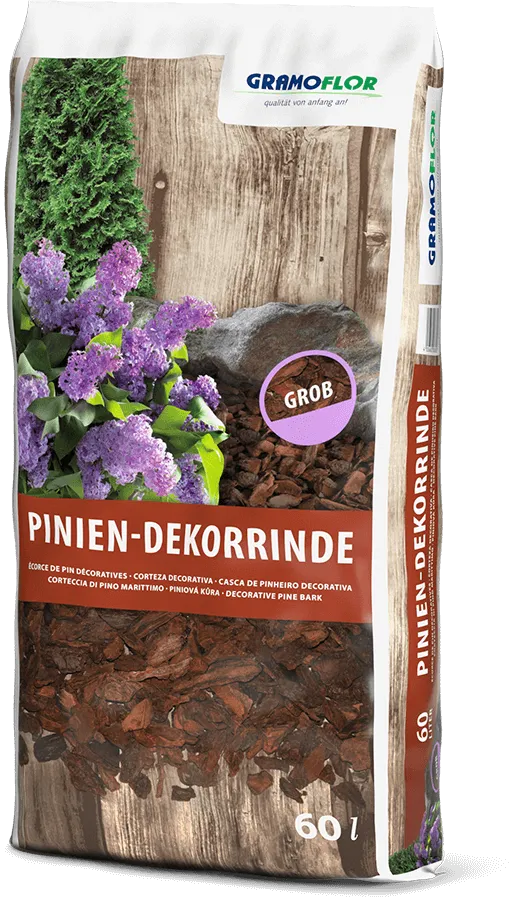 Saco de 60L de Pinien-Dekorrinde Grob de Grahoflor, corteza de pino decorativa de granulometría gruesa para jardín
