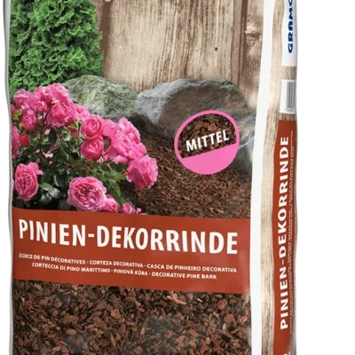 Saco de 60L de Pinien-Dekorrinde Mittel de Grahoflor, corteza de pino decorativa de granulometría media para jardín