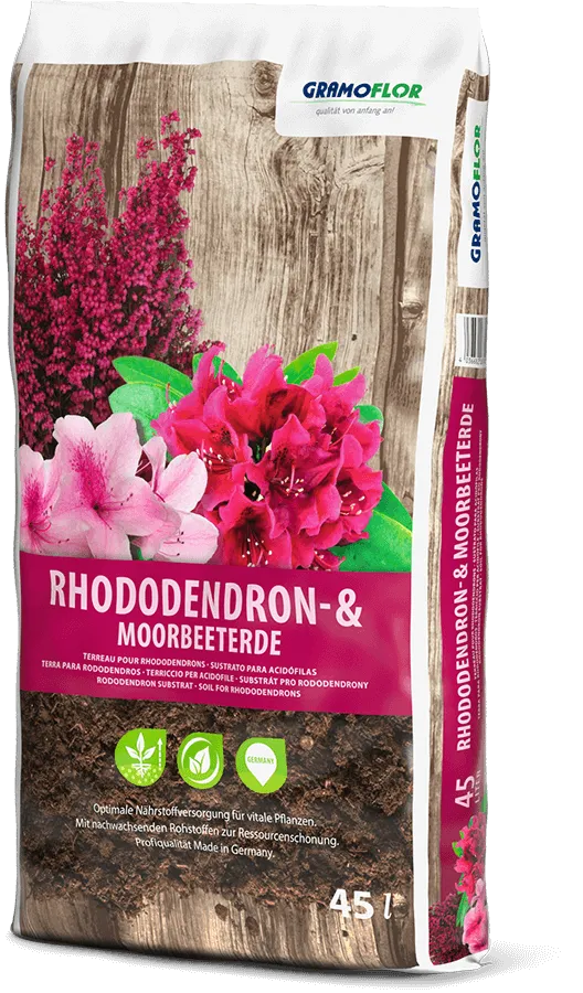 Saco de 45L de Rhododendron- & Moorbeeterde de Grahoflor, sustrato ácido para rododendros, azaleas y ericas