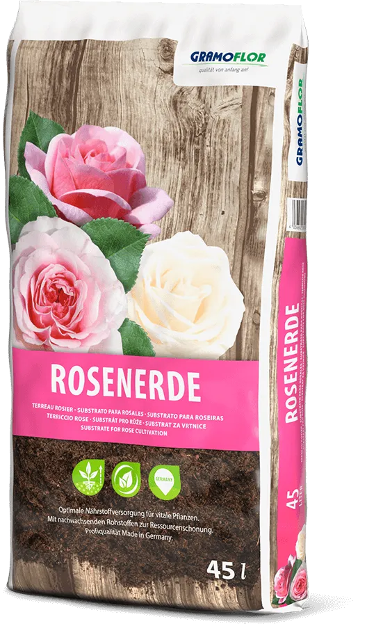 Saco de 45L de Rosenerde de Grahoflor, sustrato para rosales con arcilla natural para macetas, jardineras y parterres